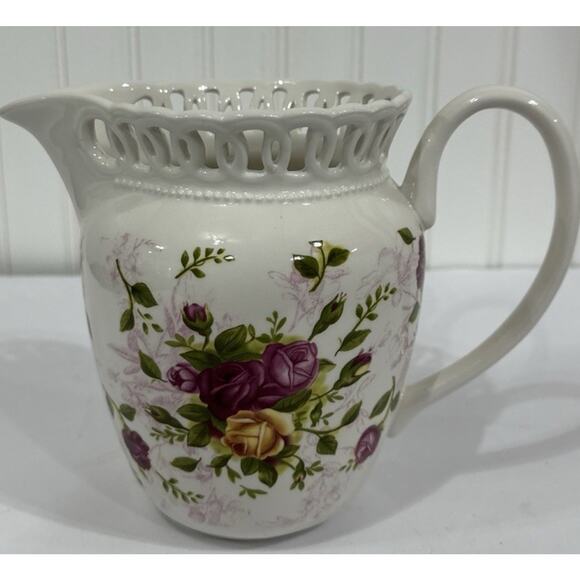 Royal Albert Old Country Roses 6.5" Pitcher Reticulated Rim Porcelain - Picture 1 of 4